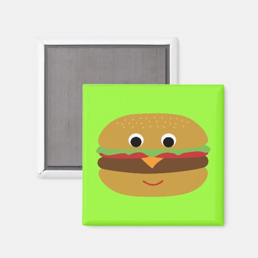 Retro Cheeseburger Magnet (Vorderseite/Rückseite)