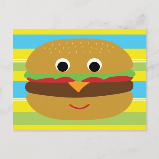 Retro Cheeseburger Postkarte (Vorderseite)