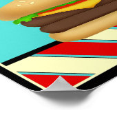 Retro Cheeseburger Sign Poster (Ecke)
