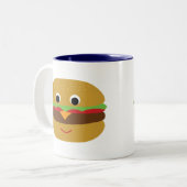 Retro Cheeseburger Zweifarbige Tasse (Vorderseite Links)