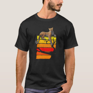 Retro Cheetah Illustration Wilde Katze Liebe Tier T-Shirt