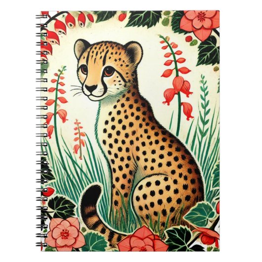 Retro Cheetah Notizblock (Vorderseite)