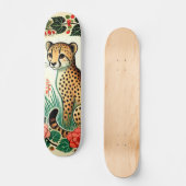 Retro Cheetah Skateboard (Vorderseite)