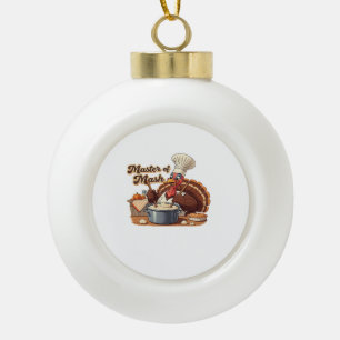 Retro Chef Truthahn Thanksgiving Classic T-Shirt.p Keramik Kugel-Ornament