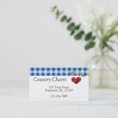 Retro Cherries Business Card Visitenkarte (Stehend Vorderseite)