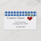 Retro Cherries Business Card Visitenkarte (Vorderseite)