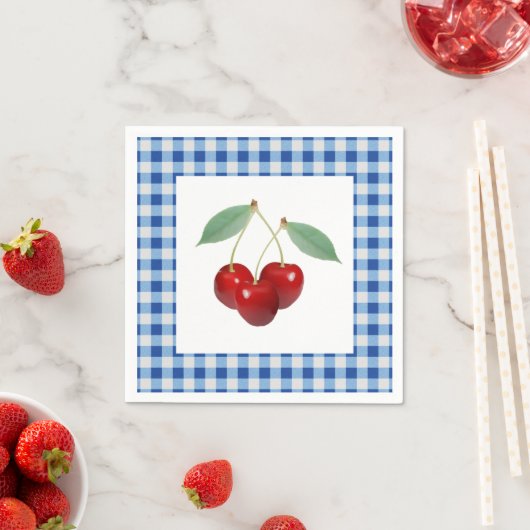 Retro Cherries Cloud Napkin Serviette (Beispiel)