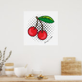 Retro Cherries Comic Book Food Pop Art Poster (Küche)
