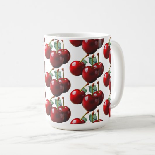 Retro Cherries fresh picked  Kaffeetasse (VorderseiteRechts)