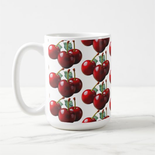 Retro Cherries fresh picked  Kaffeetasse (Links)