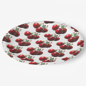 Retro Cherries fresh picked Pappteller (Schrägansicht)