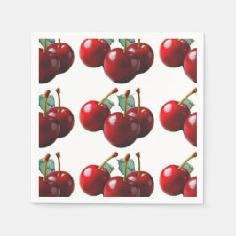 Retro Cherries fresh picked  Serviette