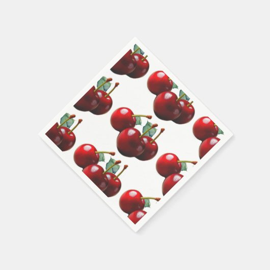 Retro Cherries fresh picked  Serviette (Ecke)