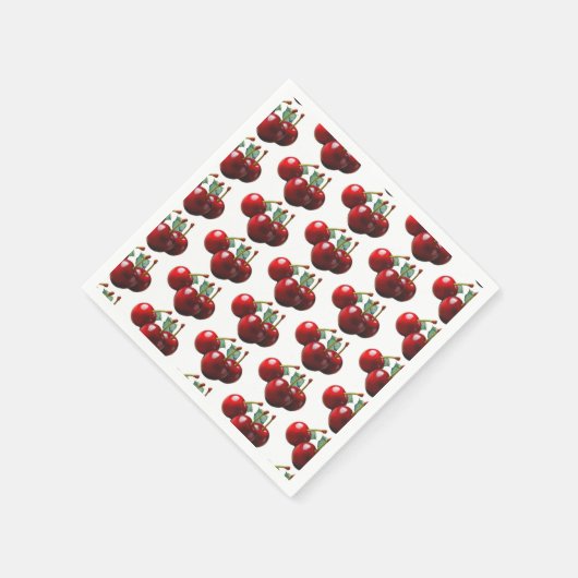 Retro Cherries fresh picked Serviette (Ecke)