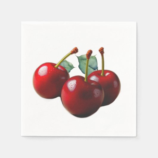 Retro Cherries fresh picked  Serviette (Vorderseite)