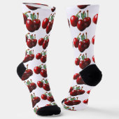 Retro Cherries frisch gepflückt Socken (Gewinkelt)