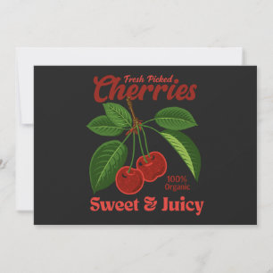 Retro Cherries Fruit Kommerzielle Grafik Art Stil Einladung