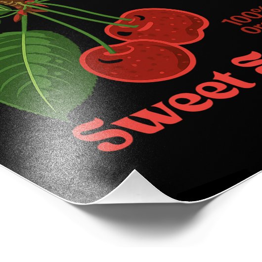 Retro Cherries Fruit Kommerzielle Grafik Art Stil Fotodruck (Ecke)