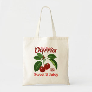 Retro Cherries Fruit Kommerzielle Grafik Art Stil Tragetasche