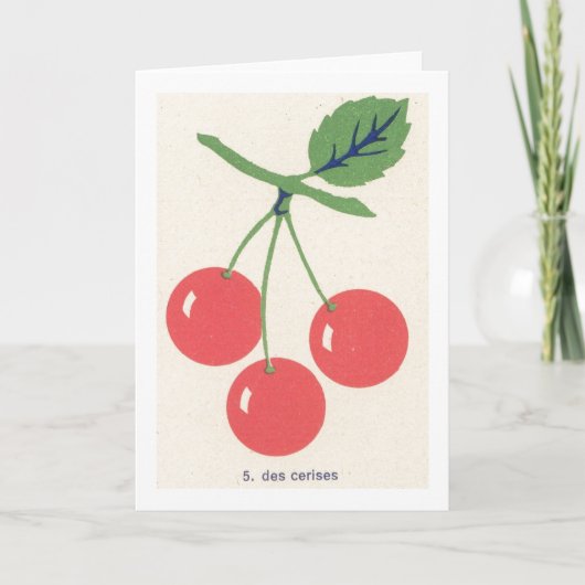 Retro Cherries Karte (Vorderseite)