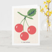 Retro Cherries Karte (Gelbe Blume)