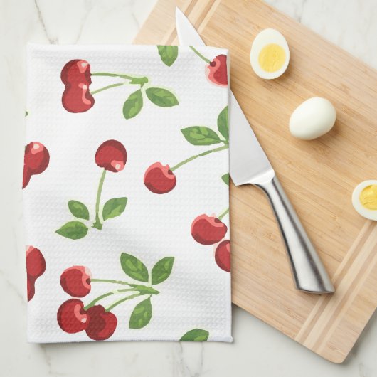 Retro Cherries Küchentuch (Viertel Falte)