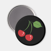 Retro Cherries Magnet (Vorderseite/Rückseite)