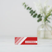 Retro CHERRIES Mini Visitenkarte (Stehend Vorderseite)