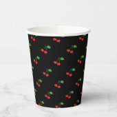 Retro Cherries Muster Black Paper Cup Pappbecher (Links)