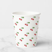 Retro Cherries Muster Papier Cup Pappbecher (Rückseite)