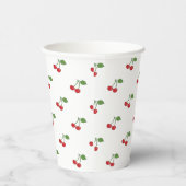 Retro Cherries Muster Papier Cup Pappbecher (Rechts)