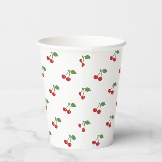 Retro Cherries Muster Papier Cup Pappbecher (Rechts)