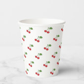 Retro Cherries Muster Papier Cup Pappbecher (Vorderseite)