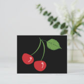 Retro Cherries Postkarte (Stehend Vorderseite)