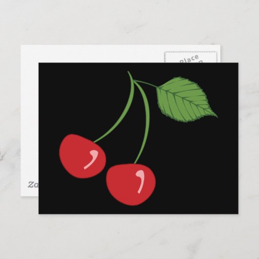 Retro Cherries Postkarte (Vorne/Hinten)