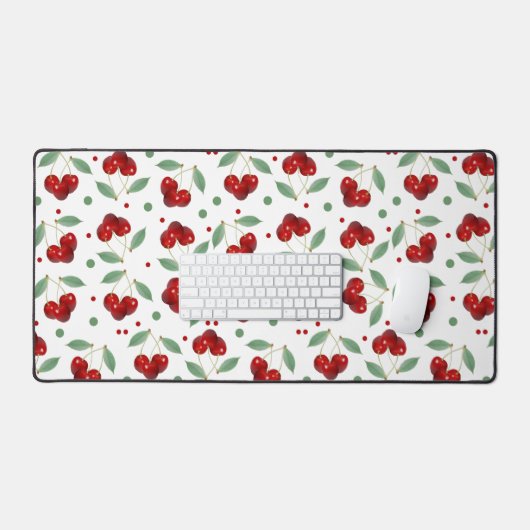 Retro Cherries Schreibtischunterlage (Tastatur & Maus)