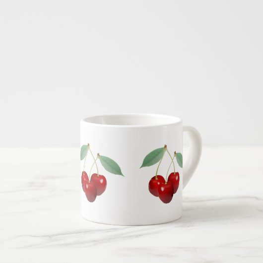 Retro Cherries Spezielle Tasse (Vorderseite Rechts)