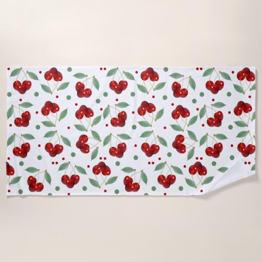 Retro Cherries Strandtuch (Vorderseite)