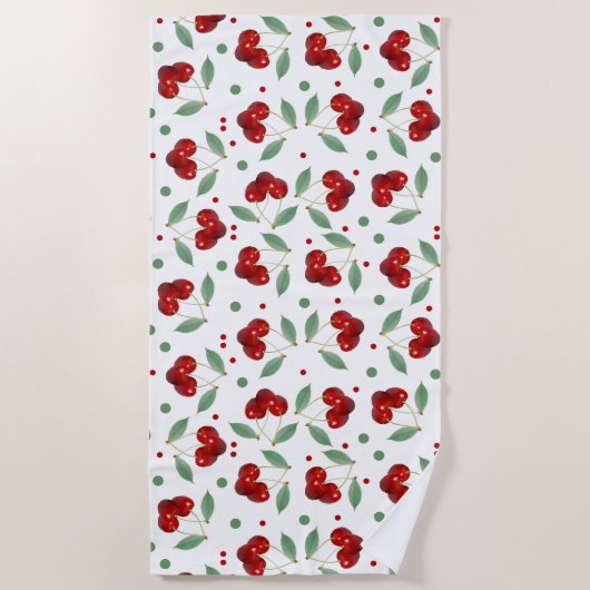 Retro Cherries Strandtuch (Vorderseite)