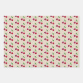 Retro Cherries Verpackung Hübsche Taupe Weihnachte Geschenkpapier Set (Vorderseite)