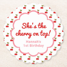 Retro Cherry 1. Geburtstag Foto Party Retro rosa
