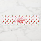 Retro Cherry 1. Geburtstag Wasserflaschenetikett (Einzelnes Label)