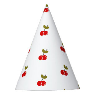Retro Cherry Berry 1. Geburtstag Rot und Grün Partyhütchen