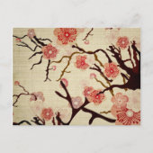 Retro Cherry Blossom Postkarte (Vorderseite)