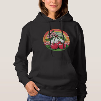 Retro Cherry Blüten Hoodie