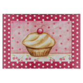 Retro Cherry Cupcake Kitchen Cutting Board Geschen Schneidebrett (Vorderseite)