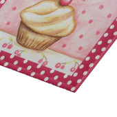 Retro Cherry Cupcake Kitchen Cutting Board Geschen Schneidebrett (Ecke)