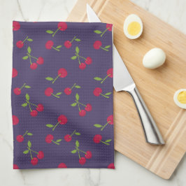Retro Cherry Cute Farmhouse Purple Geschirrtuch