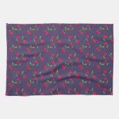 Retro Cherry Cute Farmhouse Purple Geschirrtuch (Horizontal)