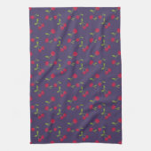 Retro Cherry Cute Farmhouse Purple Geschirrtuch (Vertikal)